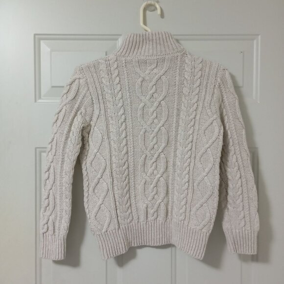 Gap Kids Cable Knit Button Neck Sweater In Soft Cream M (8-9) Pullover - Picture 6 of 9